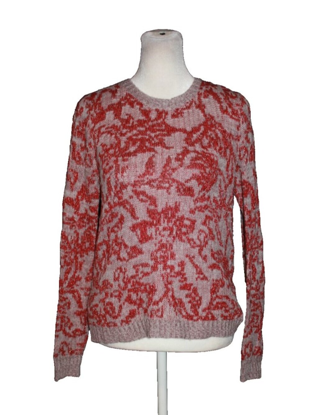 WHBM Lightwight Sweater Size Small S Purple Red Metallic Thread Top